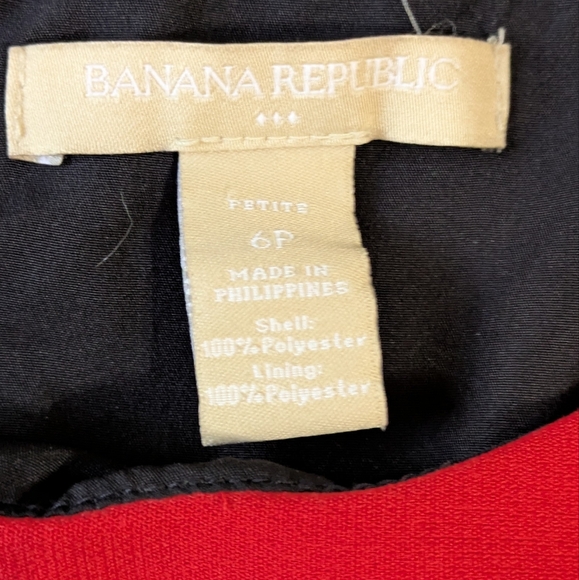 Banana Republic Red and Black Dress. Size 6P. - Picture 8 of 10